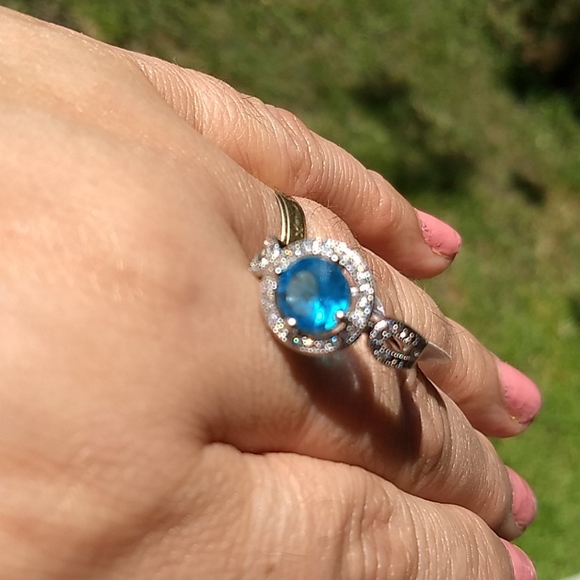 NEW Sterling Ring blue💙stone 925 - Picture 9 of 10